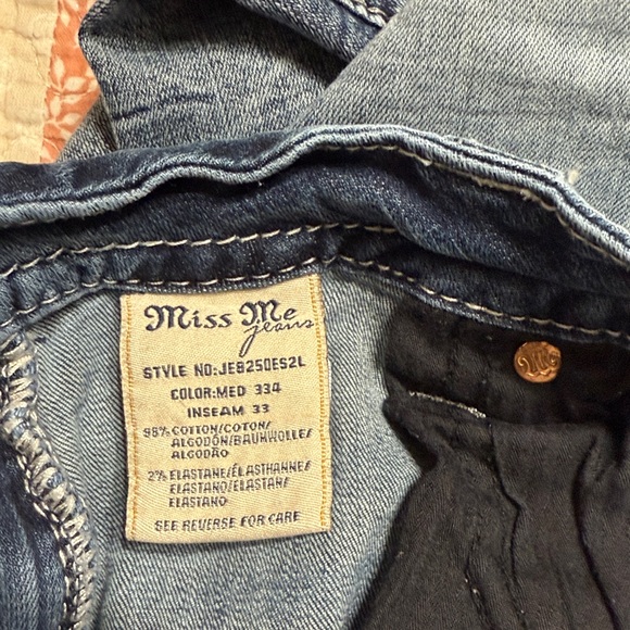 Miss Me Blue Skinny Jeans with Silver Accents - Picture 7 of 7